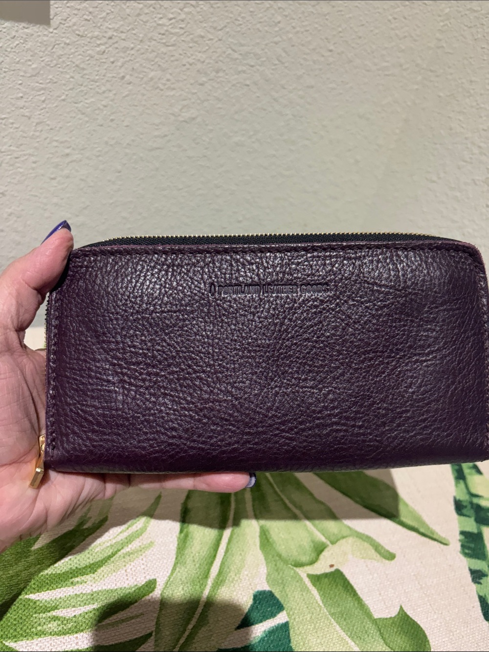 Portland Genuine Leather Zip Wallet - Purple 💜